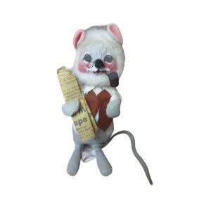 Annalee Smoking Grandpa Mouse with Newspaper 6.5" - Vintage 1971